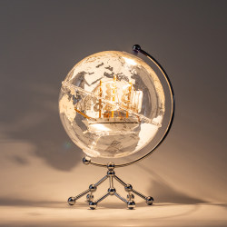 New Sailboat Transparent Luminous Globe Ornament, Rechargeable, Suitable for Living Room, Study, Home, Housewarming Gift, Light Luxury and High-End