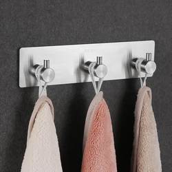 No punching 304 stainless steel hook row hook strong adhesive bathroom clothes towel hook wall hanging bathroom adhesive hook