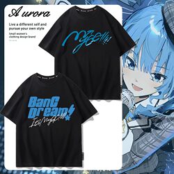 Bangdream! It'Smygo Anime Printed Short-Sleeved T-Shirt Takashi Higashiyama and Akiho Aiin Clothing