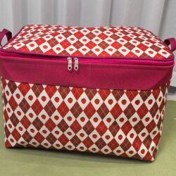 Household Zipper Storage Box with Steel Ring and Lid, Storage Bag, Organizer Box, Moisture-Proof, Moving, Foldable, Sweater, Bedroom, Fabric