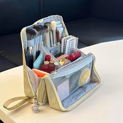 Cosmetic Bag for Women 2026 New Model with Compartments, Standable, Large Capacity, Portable Travel Toiletry Bag