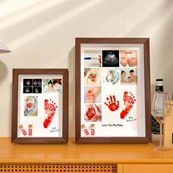 One hundred days of hand and foot prints commemorating the baby's full moon hand prints and footprints photo frame ritual supplies baby birth umbilical cord fetal hair 30