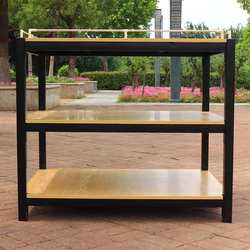 Supermarket milk stack display rack beverage promotion table display rack steel wood shelf gift box washing floor stack storage