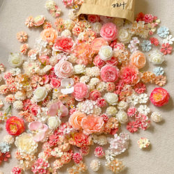 Simulated Small Flower Mix and Match DIY Handmade Tire Coffee Table Material Kit, Antique-Style Flower Head Handmade Hairpin Flower Headpiece Decoration