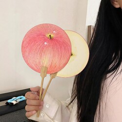 Fruit Fan, Cattail Fan, Summer Portable Fan for Women, Lacquer Fan, Hand-Held Fan, High Aesthetic Value for Home Use, Student-Friendly, 2026 New Model