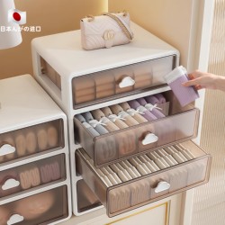 Japanese Underwear Storage Box, Drawer-Type Home Wardrobe Layered Organizer for Underwear, Socks, and Intimate Clothing, Three-In-One