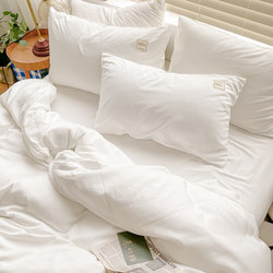 Hotel quilt four-piece set full set with quilt core pillow core pure white quilt cover bed sheet hotel bedding