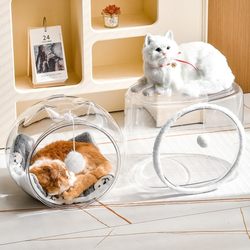 Cat Nest, Cat Ear House, Pet Nest, Cat Teaser Ball, Breathable, Transparent, Universal Cat Cage, High Transparency, High Aesthetic Value, Small Manufacturer