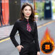 Black long-sleeved square collar plus velvet thickened professional shirt for women 2025 winter warm work clothes temperament formal shirt

