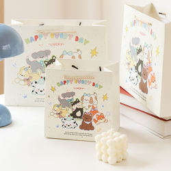 Cute Cartoon Gift Bag, Ins-Style High-Looking Tote Bag, Creative Gift Paper Bag for Birthday Gifts to Friends