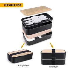 Lunch Box Divider Japanese-Style Double-Layer Bento Box Office Worker Lunch Box Divider Microwave Heating Lunch Box for Male and Female Students