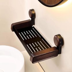 Medieval-Style Suction Cup Bathroom Storage Rack, No-Drill Bathroom Sink Wall-Mounted Storage Rack