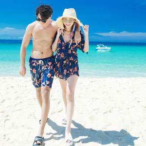 
2024 new couple swimsuits, one-piece dress, small breasts, steel support, fashionable large size, slimming belly, hot spring swimsuit