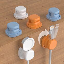 Cable Organizer for Desktop Data Cable Storage and Organization, Mobile Phone Charging Cable, Rotatable Clip, Spring-Fixed Cable Organizer