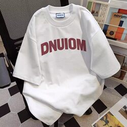 Short-Sleeved T-Shirt Trendy Fashion Unisex Casual National Trend Print Couple Summer Loose Top T-Shirt for Women