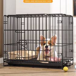 Dog Cage, Small Dog and Cat Cage, Pet Cage, Large Dog Cage with Toilet, Home Indoor Medium-Sized Dog and Cat Villa
