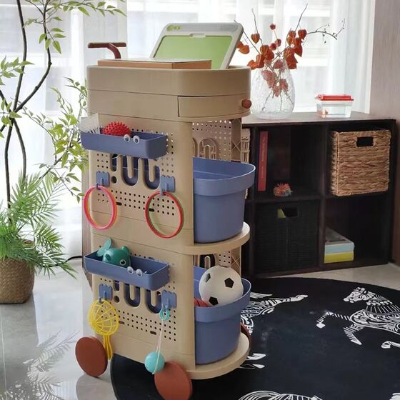 
Pet storage box A box cat and dog snacks freeze-dried toys supplies multi-layer storage rack mobile trolley pulley storage