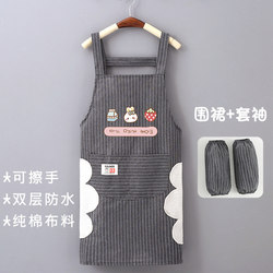 Kitchen Household 2025 New Pure Cotton Apron 100 Cloth Pure Cotton Fabric Waterproof and Oil-Proof Good Quality Summer Thin