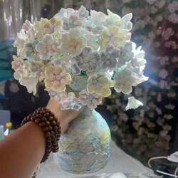 Jingdezhen Ceramic Bouquet Artificial Flowers Living Room Table Decoration Handmade High-End Creative Qixi Festival Birthday Gift