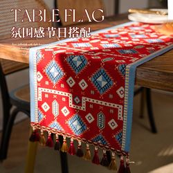Bohemian retro literary table flag tablecloth tea mat cupboard cover cloth dining table decoration cloth tea table coffee table cloth ethnic