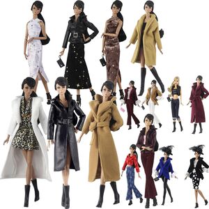 6 minutes 30 cm dressing doll toys clothes accessories suit woolen coat leather jacket set girl gift