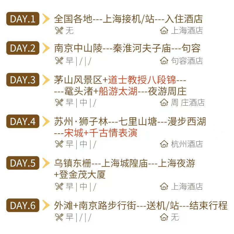 含往返上海机票-【纯玩全含+杭州宋城+金茂大厦+夜游周庄】6日5晚