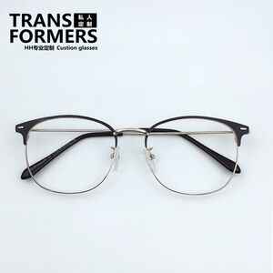 
Korean version of round face half-frame round frame anti-blue light radiation glasses for men, large-frame eye-frame frames for women, ultra-light flat glasses, trendy
