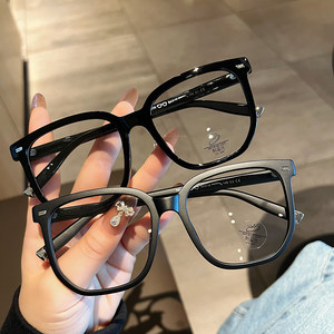 
Glasses frames can be equipped with prescription myopia lenses for women without makeup, black eye frame frames for men with big faces and slimming for women