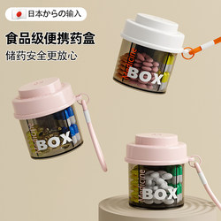 Japanese Pill Box, Portable, Mini, Large Capacity, Seven-Day Pill Organizer, Small Storage Box for Medication, Moisture-Proof