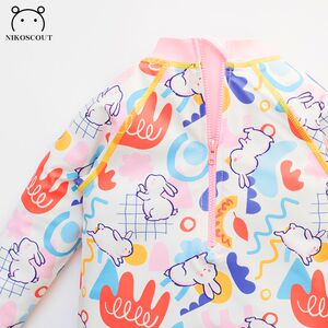 Children's swimsuit girl 10 -year -old baby new girl swimwear long -sleeved long -sleeved long pants conservative Zhongda children swimsuit
