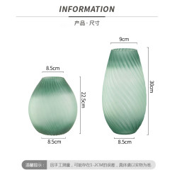 Light luxury high-end high-end glass vase frosted creative living room water-raising flowers arrangement dining table decoration ornament