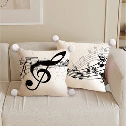 Scandinavian Note Black Pillow ins Stripesd Cushion Simple Sofa Cushion Office Cushion Flower Pillow