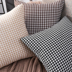 Houndstooth Pillowcase Nordic Ins Style Light Luxury Headboard Cushion Backrest Pad Car Lumbar Pillow Sofa Pillow