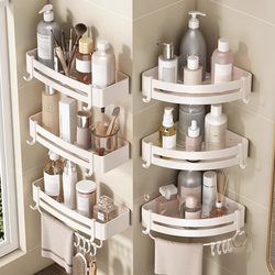 Bathroom Shelf, No-Drill Rack, Bathroom Tripod, Toilet Shower Gel Triangle Corner Storage Wall-Mounted