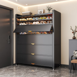 Steel Shoe Cabinet for Home Use, Multi-Layer Large Capacity Dust-Proof Shoe Rack, Entryway Storage Cabinet