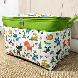 Large-Capacity Thickened Canvas Moisture-Proof Storage Box with Double Zippers and Lid, Steel Ring, Clothes and Quilt Storage Bag for Moving and Storage