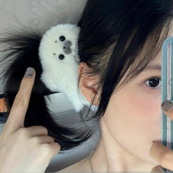 Cute Plush Little Seal Hair Clip for Women 2025 Autumn and Winter New Style Super Cute Simple Girly Shark Clip Hair Accessory