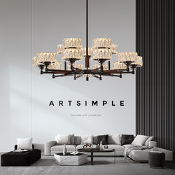 Crystal Living Room Chandelier, Accessible Luxury, Classy and Atmospheric, Italian Minimalist Living Room Lamp, Full Spectrum, Classy Leather Dining Room Lamp