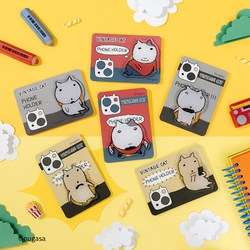 Retro Cat Cartoon Cute Folding Telescopic Airbag Acrylic Phone Stand Adhesive Desktop Support Stand