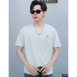 Men's Summer High-End Pure Cotton Short-Sleeved T-Shirt, Round Neck, Trendy New Style, Half-Sleeved Casual Printed T-Shirt Top