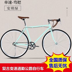 Variable-Speed Road Bike for Adults, Curved Handlebars, Solid Tire Spokes, City Retro Commute Cycling