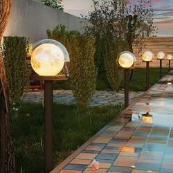 Solar lawn lights simple modern moon light outdoor courtyard waterproof landscape lights new bubble floor lamp