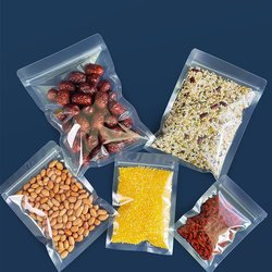 Transparent Frosted Flat-Bottomed Bags for Flower Tea, Dried Nuts, Snacks, Sealed Bags, Moisture-Proof Self-Sealing Packaging Zipper Bags