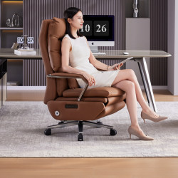 Electric Executive Chair for Home and Business, Genuine Leather, Comfortable for Long Sitting, Sofa Chair, Ceo Office Computer Reclining Executive Chair