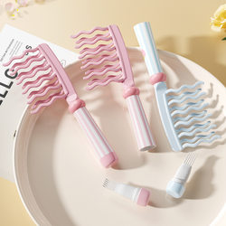 Air Cushion Comb, Massage Comb, Women's Special Double-Row Wavy Tooth Curling Comb with Handle, Perm Comb, Anti-Static Large-Tooth Comb