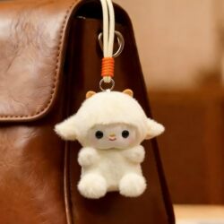 Cute Little Sheep Plush Doll Keychain Backpack Pendant School Bag Decoration Car Hanging Ornament
