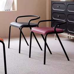 Nordic home dining chairs stackable chairs plastic wrought iron coffee shop restaurant waiting chair balcony creative leisure chair