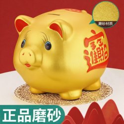 Golden Piggy Bank 2026 New Model, Only Deposits No Withdrawals, Piggy Savings Bank for Children, Boys, Girls, Ceramic, Adult