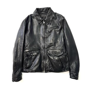 
Vegetable tanned sheepskin Xueyou same style jacket. Men's retro washed distressed lapel slim short textured leather jacket