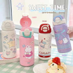 Little Tea Diary Thermos Cup Good-Looking and Cute Girls Double Drinking Cup 316 Stainless Steel Student Portable Water Cup Refrigeration 2